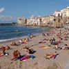 Italy, Sicily, Cefalu beach, promenade