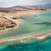 Spain, Canary Islands, Fuerteventura island, Sotavento beach, aerial view from south