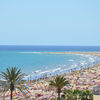 Spain, Canary Islands, Gran Canaria island, Playa del Ingles beach, aerial view