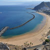 Spain, Canary Islands, Tenerife island, Las Teresitas beach, aerial view