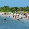 USA, Florida, Fort De Soto Park beach, view from water