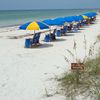 USA, Florida, Honeymoon Island, sunbeds