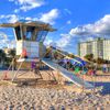 USA, Florida, Pompano Beach, lifeguard tower