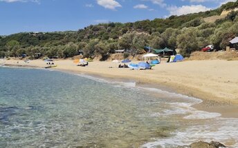 Greece, Apollonia beach, view from water