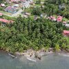 Panama, Playa Calovebora beach, village, aerial view