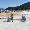 Turkey, Marmara Adasi, Topagac beach, tiki huts