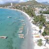 Venezuela, Margarita, Playa de Pampatar beach, aerial view