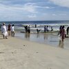 India, Kerala, Andhakaranazhi beach, swimming