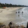 India, Kerala, Chellanam beach, view from breakwater