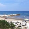 Italy, Veneto, Lido di Venezia beach, breakwater
