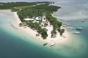 Philippines, Palawan, Cowrie Island, aerial view