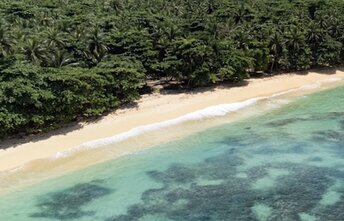 Sao Tome, Praia Cabana beach, aerial view