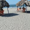 Colombia, Punta Roca beach, tiki huts