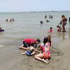 Colombia, Barranquilla, Cano Dulce beach, swimming