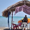 Colombia, Barranquilla, Cano Dulce beach, tiki hut