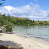 Indonesia, Flores, White Rock beach, hills