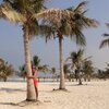 United Arab Emirates (UAE), Dubai, Al Mamzar beach, palms