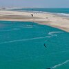 Brazil, Parajuru beach, lagoon, aerial view