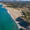 Greece, Kakoudia beach, aerial view, left
