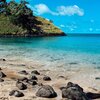 Sao Tome, Lagoa Azul beach, water edge