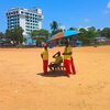 India, Kerala, Kollam beach, lifeguards