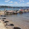 Italy, Friuli-Venezia Giulia, Marina Julia beach, breakwater