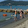 Italy, Liguria, Marinella di Sarzana beach, breakwater
