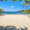 USVI, St. Thomas, Elysian beach, sunbeds