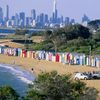 Australia, Melbourne, Brighton beach, skyline