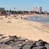 Australia, Melbourne, St. Kilda beach, looking east