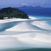 Австралия, Остров Уитсанди, пляж Уайтхэвен, вид сверху на берег