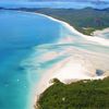 Австралия, Остров Уитсанди, пляж Уайтхэвен, вид сверху