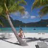 Bora Bora island, Le Meridien beach, palm tree