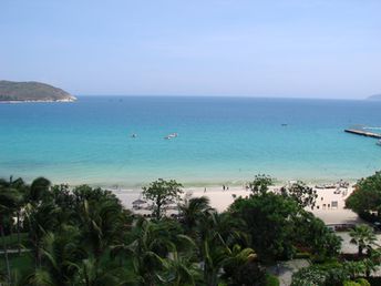 China, Hainan island, Yalong Bay, beach garden