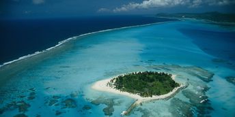 Mariana Islands, Saipan, Managaha beach, aerial view