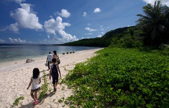 Mariana Islands, Saipan, Wing Beach beach, grass
