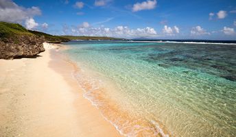 Mariana Islands, Tinian, Unai Dankulo beach, clear water