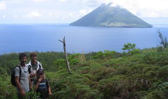 Tonga, Ha'apai, Tofua isl, view to Kao island