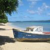 Tonga, Vava'u, Ofu isl, beach, boat