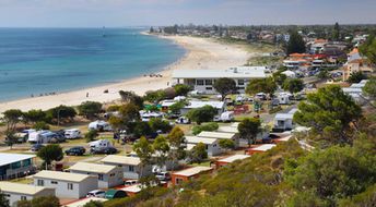 Adelaide, Seacliff beach, Brighton Caravan Park