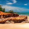 Australia, Darwin, Casuarina beach, red rock