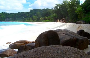 Seychelles, Mahe island, Anse Intendance beach, stones