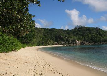 Seychelles, Mahe island, Anse Takamaka beach, sand