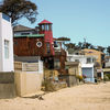 Tasmania, Opossum Bay beach, buildings