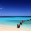 American Virgin Islands (USVI), St. John island, Denis Bay beach, blue water