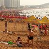 China, Weihai International Beach, view to west