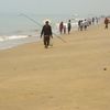 China, Xiamen beach, water edge