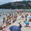 China, Xiaomeisha beach, crowd