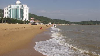 China, Zhuhai beach, water edge