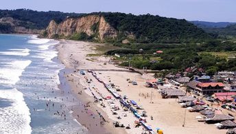 Ecuador, Canoa beach, aerial view